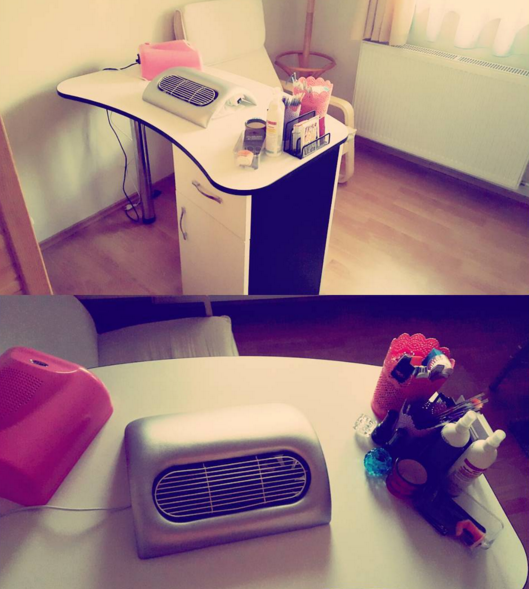 manicure station with fan