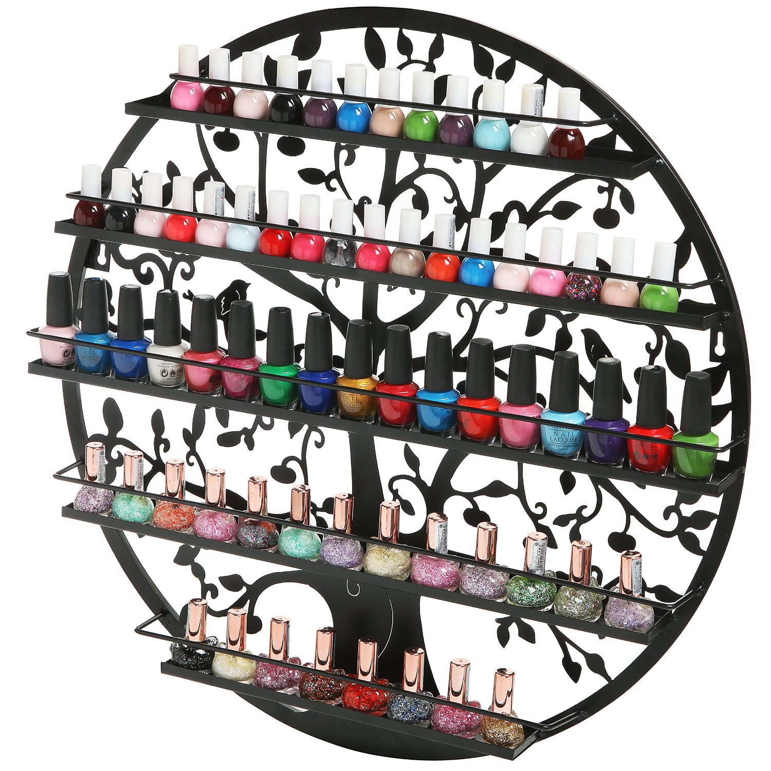 round nail polish rack mount display holder