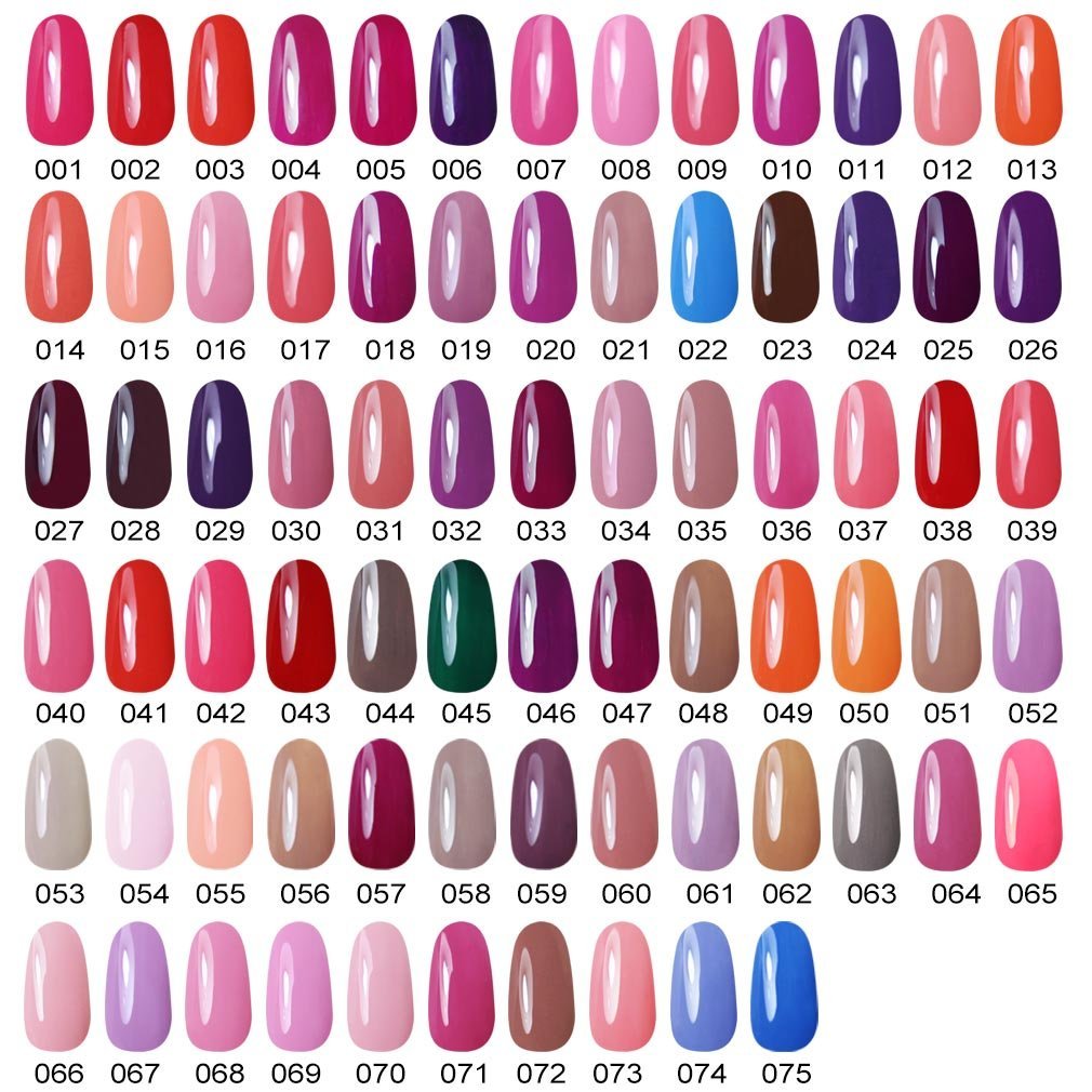 Gel Nail Polish Colour Chart